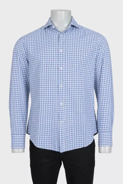 Men's straight-cut button-down shirt