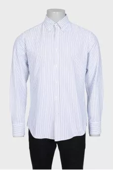 Men's pinstripe button-down shirt