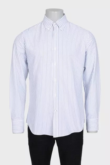 Men's pinstripe button-down shirt