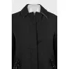 Straight button-down jacket with decoration