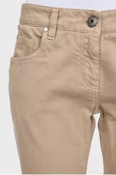 Beige mid-rise jeans