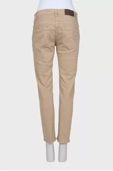Beige mid-rise jeans