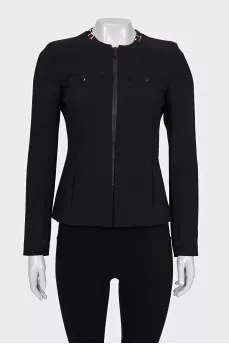 Fitted black zip-up jacket
