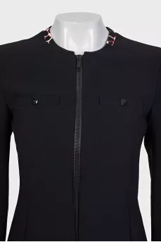 Fitted black zip-up jacket
