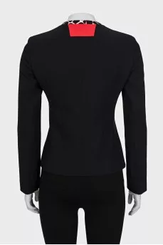 Fitted black zip-up jacket