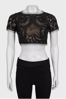 Black top decorated with sequins