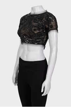 Black top decorated with sequins