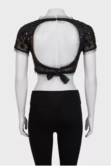 Black top decorated with sequins