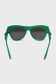 Sunglasses decorated with blue crystals