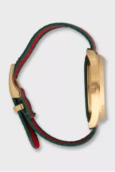 Men's watch with a gold dial