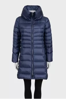 Blue zip-up jacket with a high collar