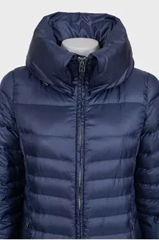 Blue zip-up jacket with a high collar