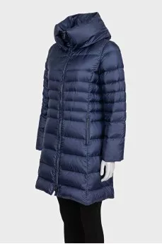 Blue zip-up jacket with a high collar