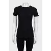 Black T-shirt with voluminous stripes