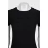 Black T-shirt with voluminous stripes