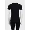 Black T-shirt with voluminous stripes