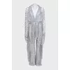 Silver cardigan and trousers suit