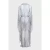 Silver cardigan and trousers suit