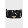 Patent black leather clutch