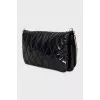 Patent black leather clutch