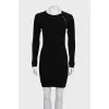 Black slim-fit dress with patch pockets