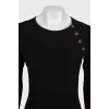 Black slim-fit dress with patch pockets
