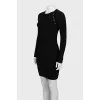 Black slim-fit dress with patch pockets