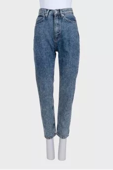 Blue high-waisted skinny jeans