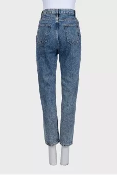 Blue high-waisted skinny jeans