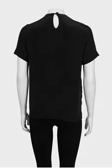 Silk T-shirt decorated with sequins