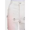 Straight-leg jeans decorated with crystals