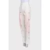 Straight-leg jeans decorated with crystals