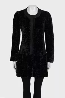 A cropped fitted coat with buttons