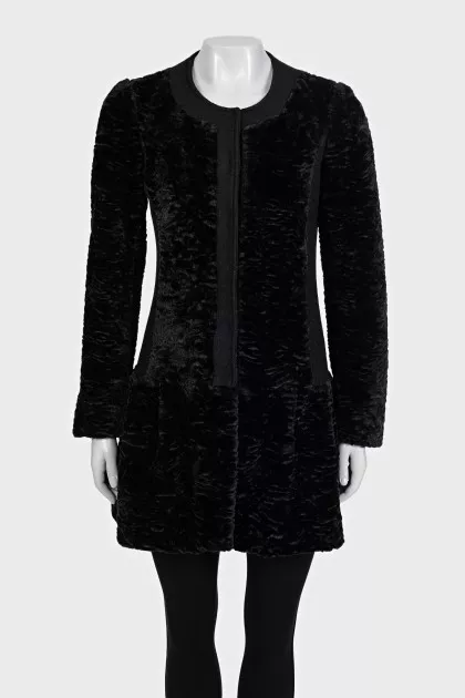 A cropped fitted coat with buttons