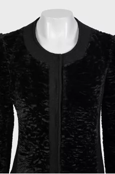 A cropped fitted coat with buttons
