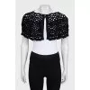 Black cardigan with perforations