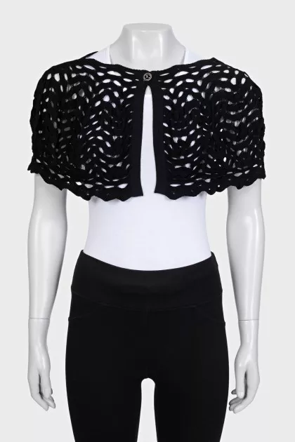 Black cardigan with perforations