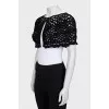 Black cardigan with perforations