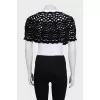 Black cardigan with perforations