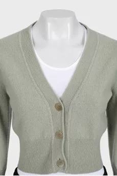 Green cropped cardigan