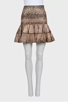 Brown python skin skirt
