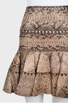 Brown python skin skirt