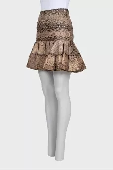 Brown python skin skirt