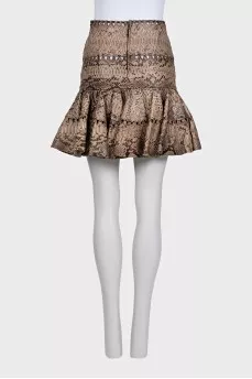 Brown python skin skirt