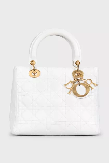 Стеганая сумка Lady Dior из кожи