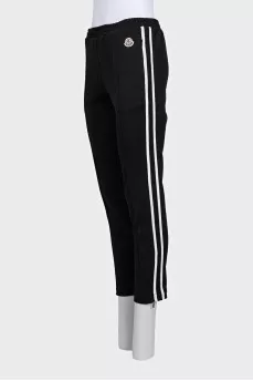 Sports tapered trousers with white stripes