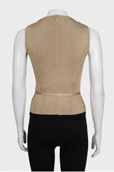 Silk bodycon top with zip and tag