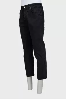 Men's black mid-rise jeans