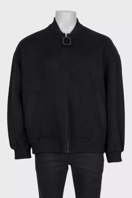 Men's black wool jacket with tag
