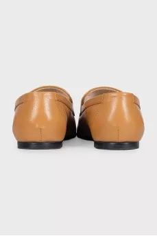Brown leather loafers